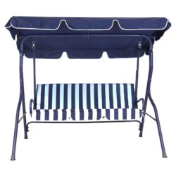 Charles Bentley 2 Seater Swing Seat - Blue & White Striped